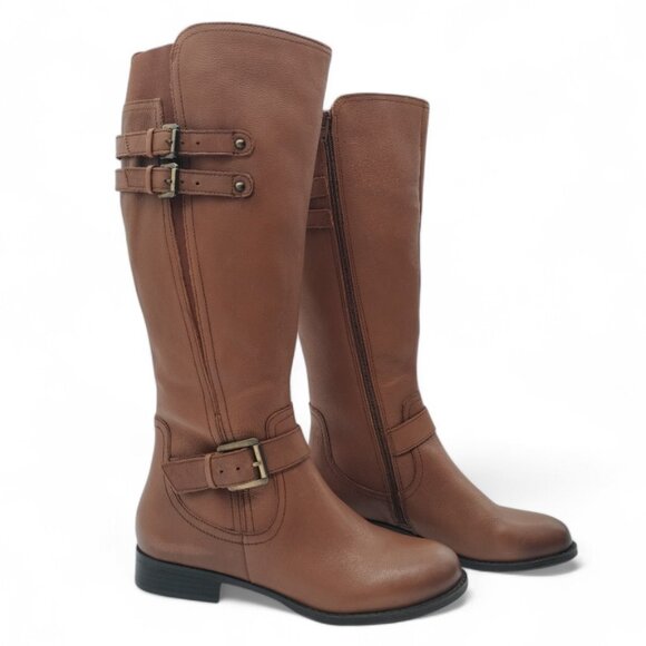 Naturalizer Women's Size 8 Jessie Banana Bread Leather Wide Calf Knee High Boot - Picture 8 of 15